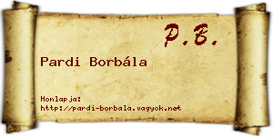 Pardi Borbála névjegykártya